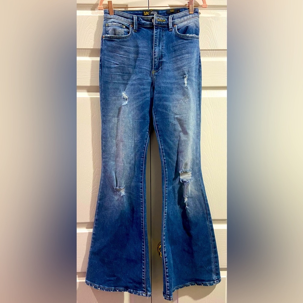 Lee High Rise Flare Jeans Women's Sz 29 Bell Bottom Boot Cowgirl Western Rodeo